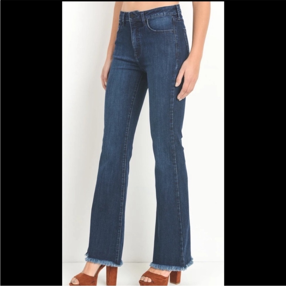 Lulu’s Just Black Denim Raw Hem Flare Jeans - 27